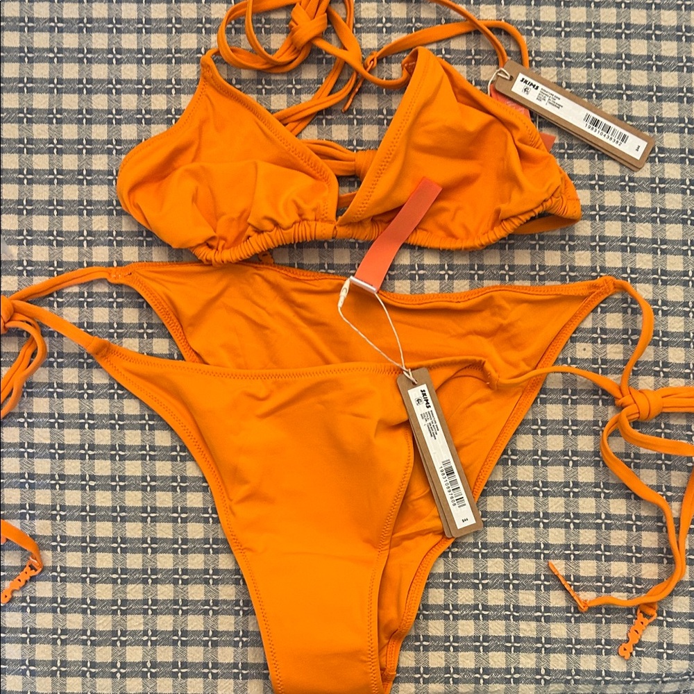 SKIMS Vibrant Orange Bikini set Tangerine Large